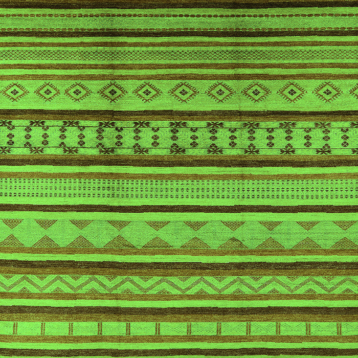 Square Southwestern Green Country Rug, urb1271grn