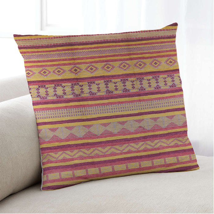 Lifestyle Image of Mid-Century Modern Urban Square Orange Throw Pillow, 18 inch by 18 inch, pwurb1271