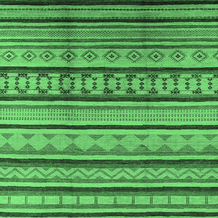 Square Machine Washable Southwestern Emerald Green Country Area Rugs, wshurb1271emgrn