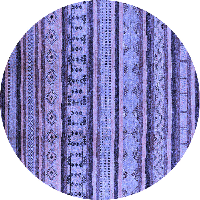 Round Southwestern Blue Country Rug, urb1271blu