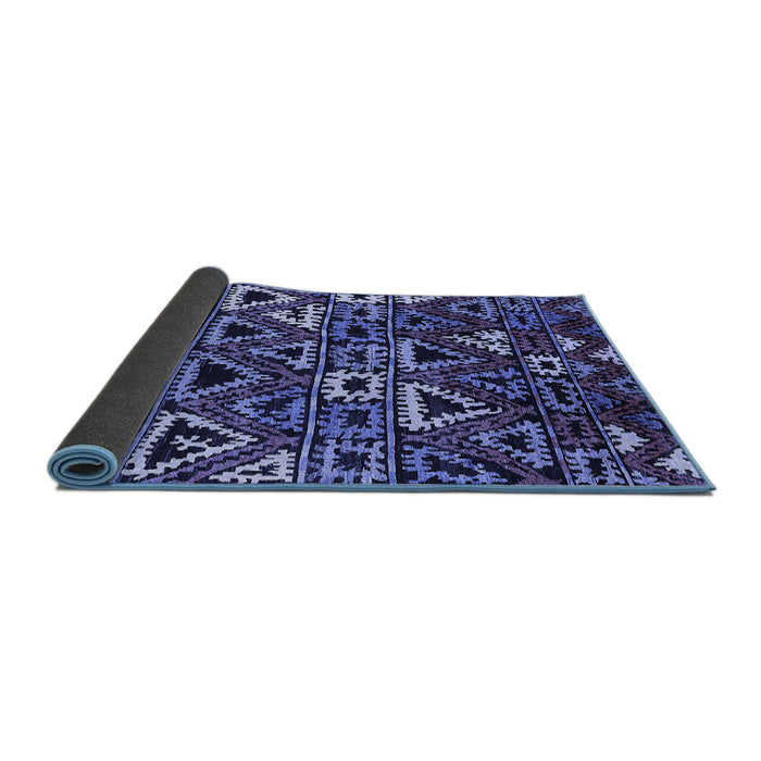 Sideview of Solid Blue Modern Rug, urb1272blu