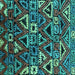 Square Solid Turquoise Modern Rug, urb1272turq