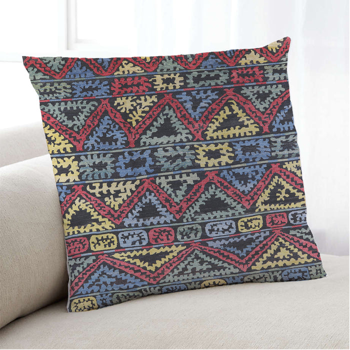 Lifestyle Image of Mid-Century Modern Urban Square Purple Lily Purple Throw Pillow, 18 inch by 18 inch, pwurb1272