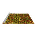 Sideview of Machine Washable Solid Yellow Modern Rug, wshurb1272yw