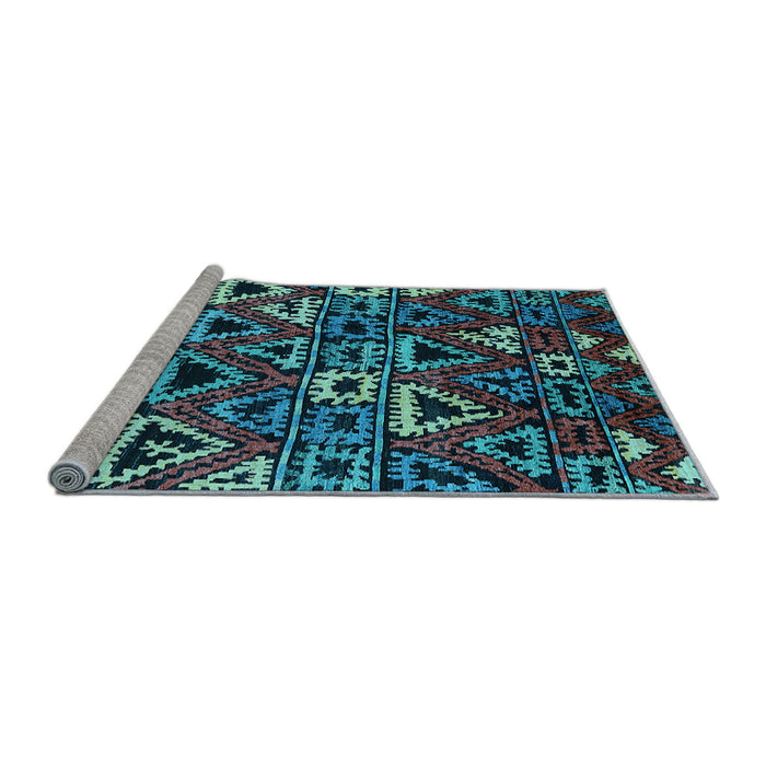 Sideview of Machine Washable Solid Light Blue Modern Rug, wshurb1272lblu