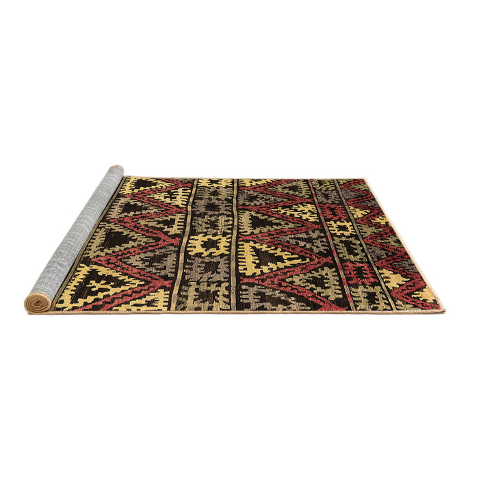 Sideview of Machine Washable Solid Brown Modern Rug, wshurb1272brn