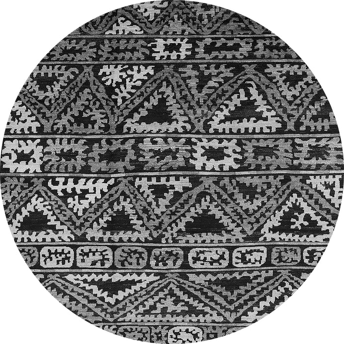 Round Solid Gray Modern Rug, urb1272gry