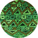 Round Solid Green Modern Rug, urb1272grn