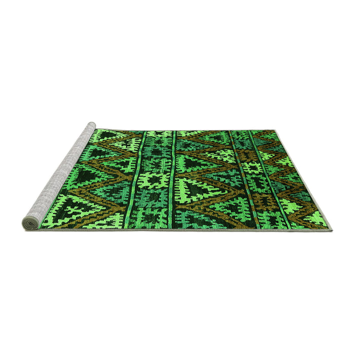 Sideview of Machine Washable Solid Green Modern Area Rugs, wshurb1272grn