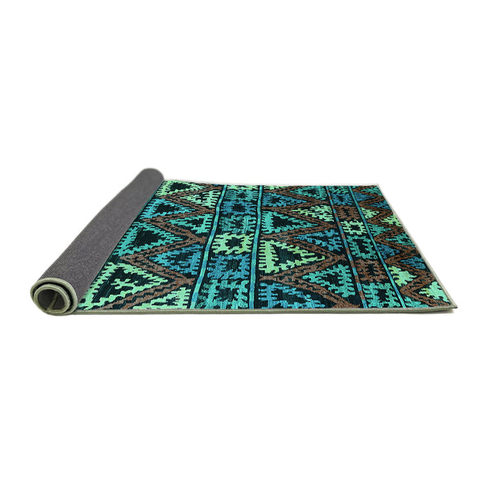 Sideview of Solid Turquoise Modern Rug, urb1272turq