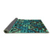 Sideview of Solid Turquoise Modern Rug, urb1272turq