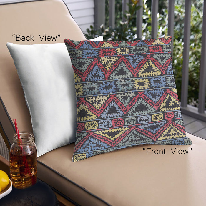 Front View of Mid-Century Modern Urban Square Purple Lily Purple Throw Pillow, 18 inch by 18 inch, pwurb1272