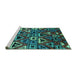 Sideview of Machine Washable Solid Turquoise Modern Area Rugs, wshurb1272turq