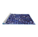 Sideview of Machine Washable Solid Blue Modern Rug, wshurb1272blu