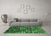 Machine Washable Solid Emerald Green Modern Rug, wshurb1272emgrn