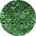 Round Solid Emerald Green Modern Rug, urb1272emgrn