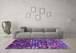 Machine Washable Solid Purple Modern Area Rugs in a Living Room, wshurb1272pur