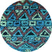 Round Solid Light Blue Modern Rug, urb1272lblu