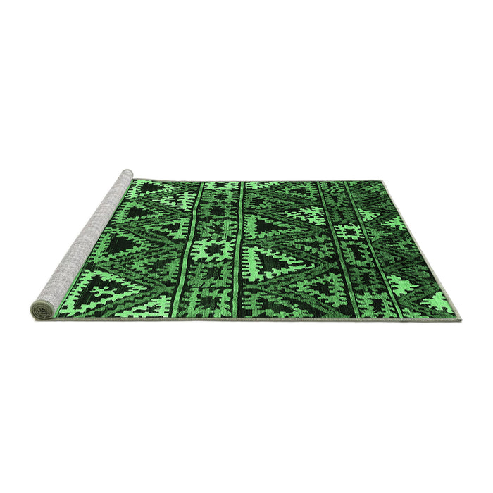 Sideview of Machine Washable Solid Emerald Green Modern Area Rugs, wshurb1272emgrn