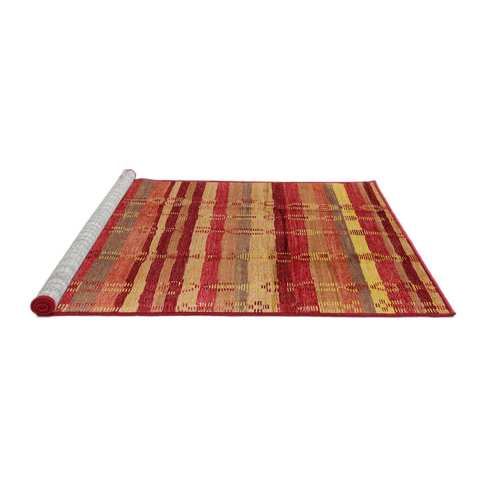 Sideview of Machine Washable Industrial Modern Orange Rug, wshurb1273