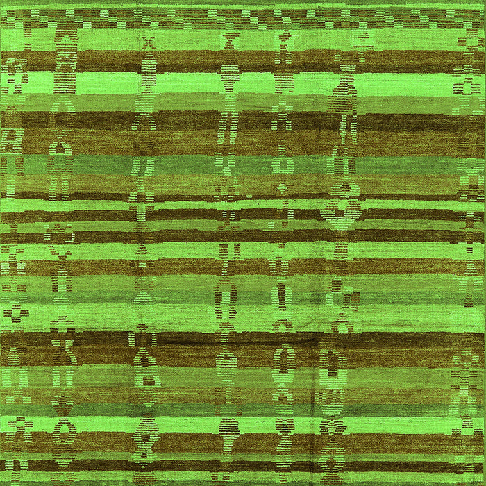 Square Southwestern Green Country Rug, urb1273grn