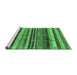 Sideview of Machine Washable Southwestern Emerald Green Country Area Rugs, wshurb1273emgrn