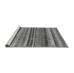 Sideview of Machine Washable Southwestern Gray Country Rug, wshurb1273gry