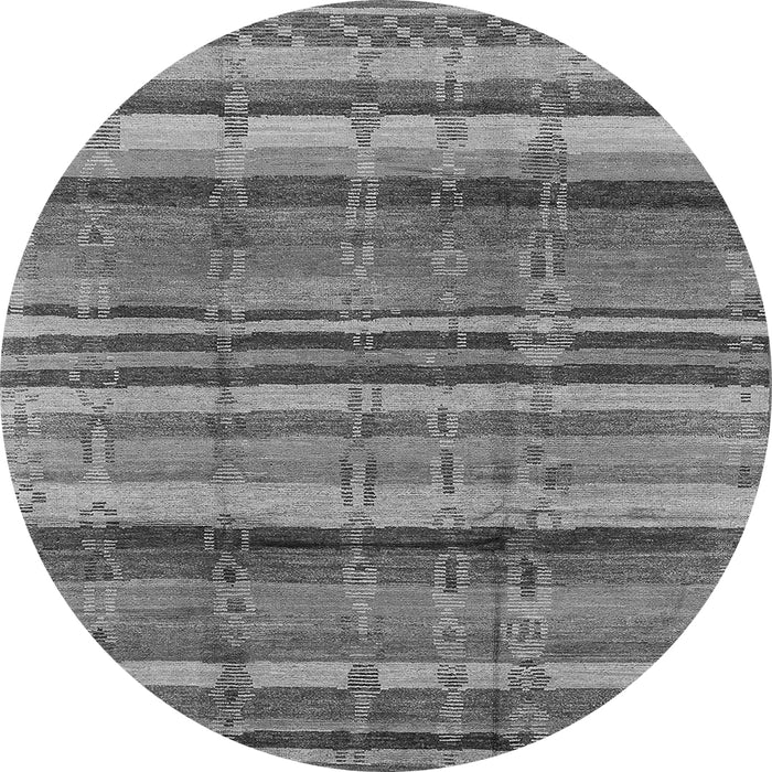 Round Machine Washable Southwestern Gray Country Rug, wshurb1273gry