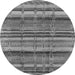 Round Machine Washable Southwestern Gray Country Rug, wshurb1273gry