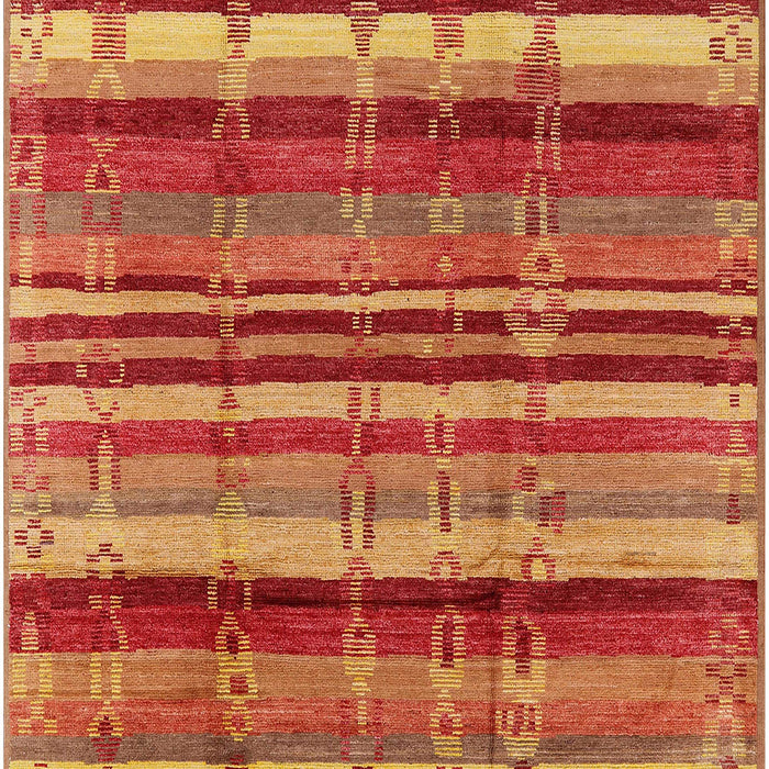 Mid-Century Modern Orange Southwestern Rug, urb1273
