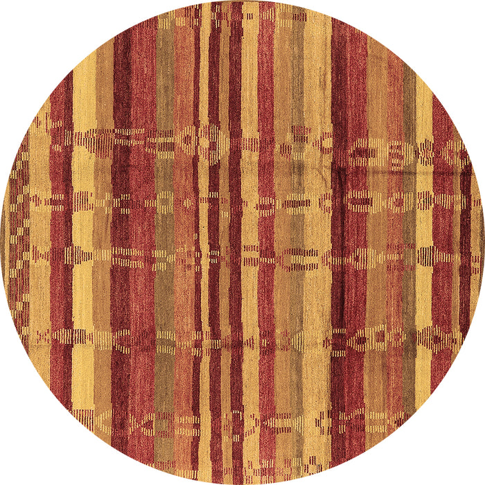 Round Machine Washable Southwestern Brown Country Rug, wshurb1273brn