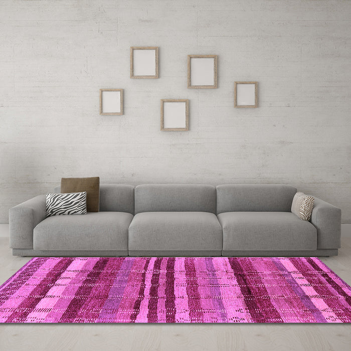 Machine Washable Southwestern Purple Country Area Rugs in a Living Room, wshurb1273pur