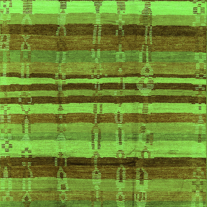 Machine Washable Southwestern Green Country Area Rugs, wshurb1273grn