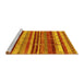 Sideview of Machine Washable Southwestern Yellow Country Rug, wshurb1273yw