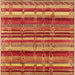 Square Mid-Century Modern Orange Southwestern Rug, urb1273