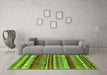 Machine Washable Southwestern Green Country Area Rugs in a Living Room,, wshurb1273grn