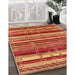 Mid-Century Modern Orange Southwestern Rug in Family Room, urb1273