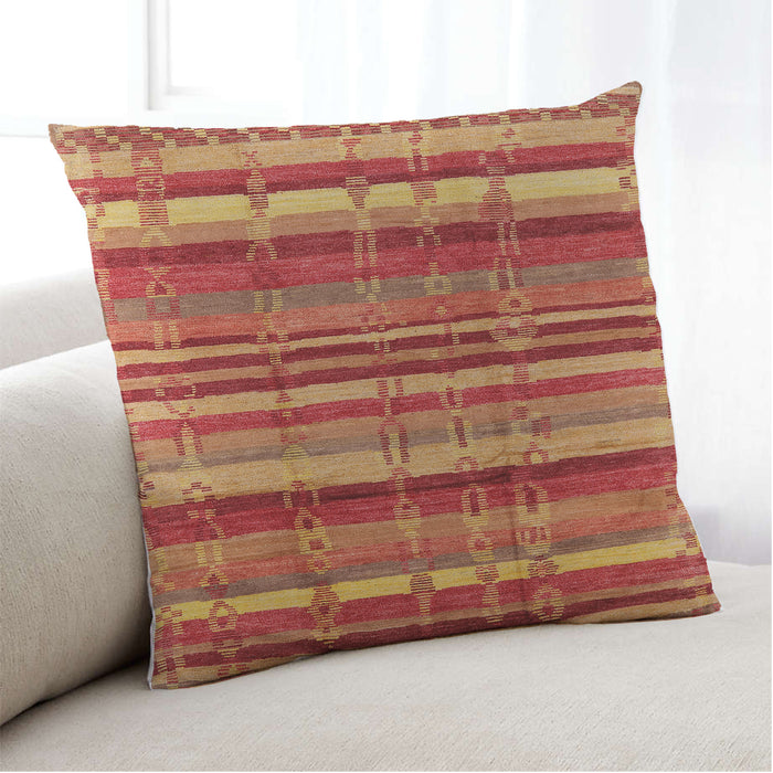 Lifestyle Image of Mid-Century Modern Urban Square Orange Throw Pillow, 18 inch by 18 inch, pwurb1273