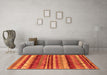 Machine Washable Southwestern Orange Country Area Rugs in a Living Room, wshurb1273org