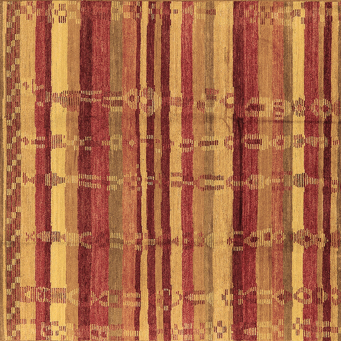 Square Machine Washable Southwestern Brown Country Rug, wshurb1273brn