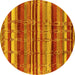 Round Southwestern Yellow Country Rug, urb1273yw