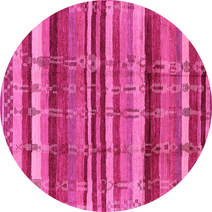 Round Southwestern Pink Country Rug, urb1273pnk