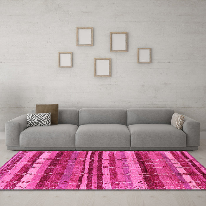 Machine Washable Southwestern Pink Country Rug in a Living Room, wshurb1273pnk
