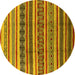 Round Solid Yellow Modern Rug, urb1274yw