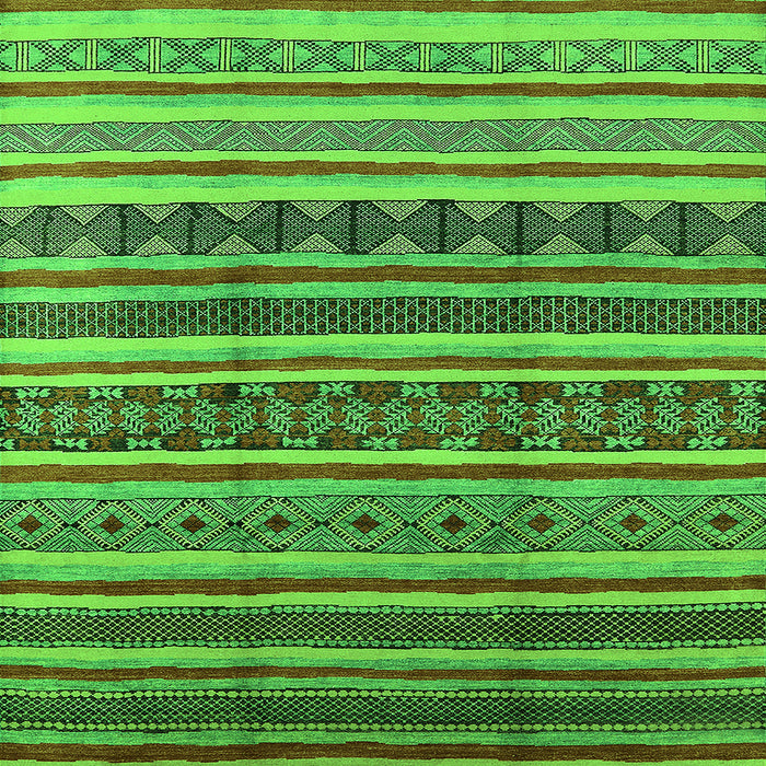 Square Machine Washable Solid Green Modern Area Rugs, wshurb1274grn