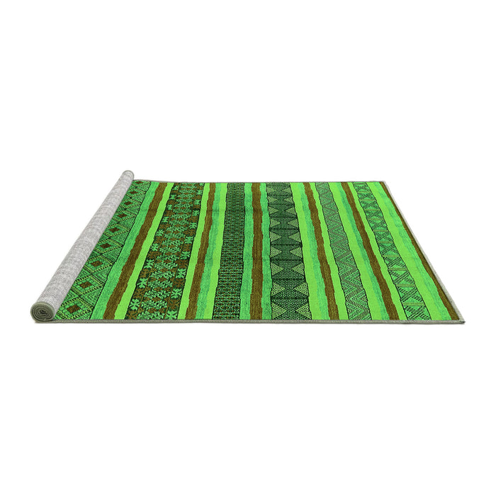 Sideview of Machine Washable Solid Green Modern Area Rugs, wshurb1274grn
