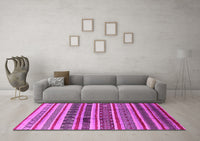 Machine Washable Solid Pink Modern Rug, wshurb1274pnk