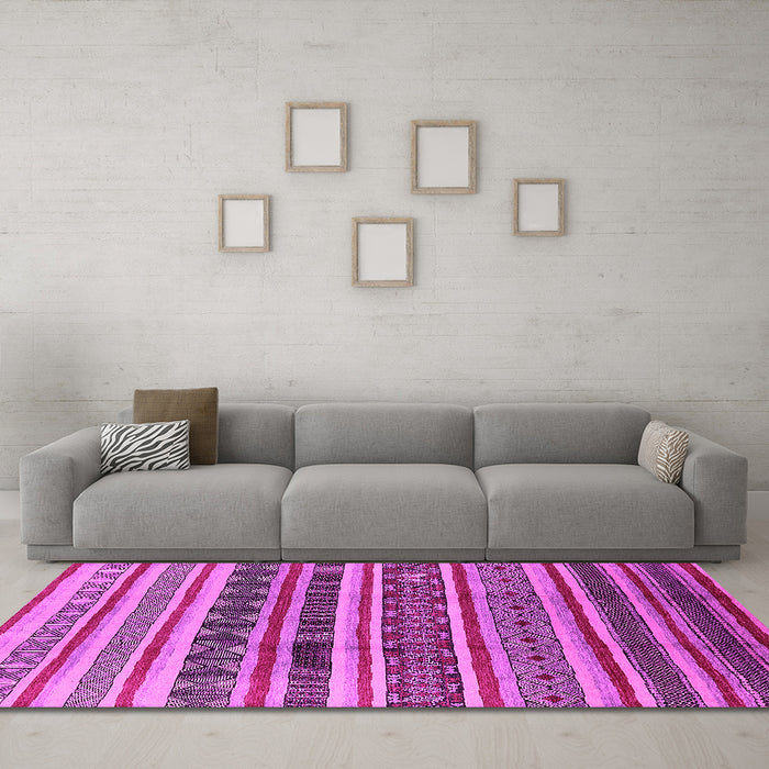 Machine Washable Solid Pink Modern Rug in a Living Room, wshurb1274pnk
