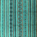 Square Machine Washable Solid Turquoise Modern Area Rugs, wshurb1274turq