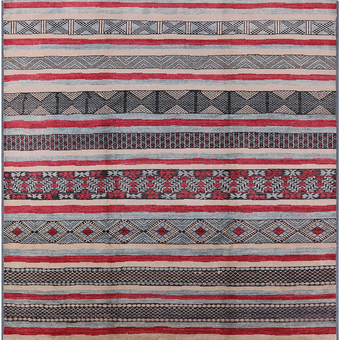 Square Mid-Century Modern Silver Pink Solid Rug, urb1274